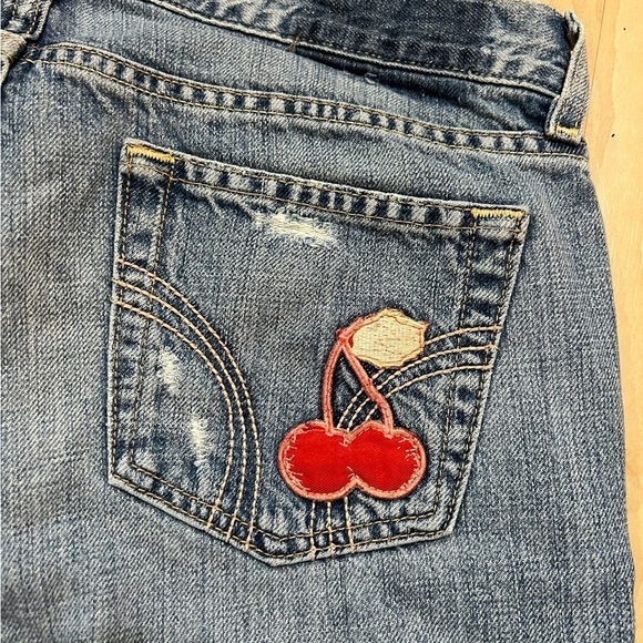 Holster boho  groovy wide denim jeans cropped at ankle - Picture 3 of 5